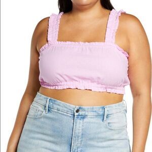 BP Women’s Crop Tank Top Gathered Blend Purple Size 1X NEW NWT